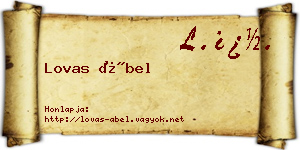 Lovas Ábel névjegykártya